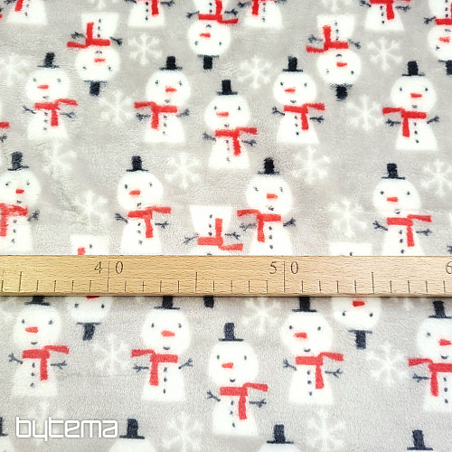 Plyšová látka SNĚHULÁCI