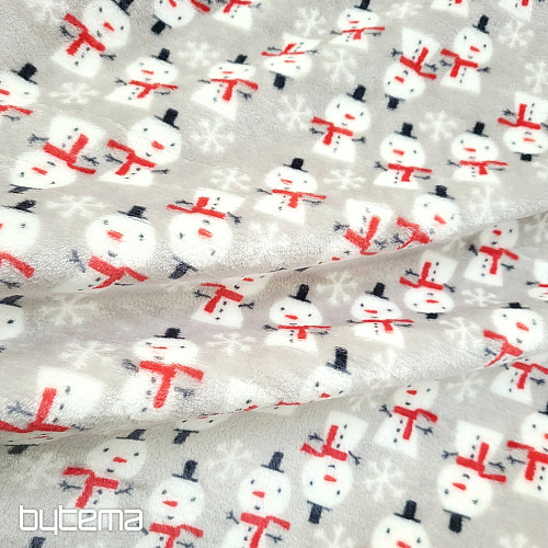 Plyšová látka SNĚHULÁCI