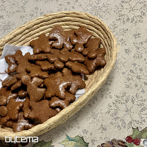 Vánoční gobelínový ubrus kulatý ŠIŠKA a JMELÍ