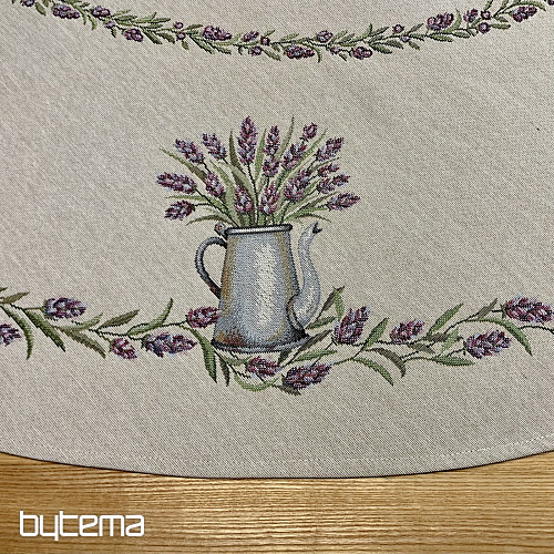 Gobelínový ubrus kulatý LEVANDULE