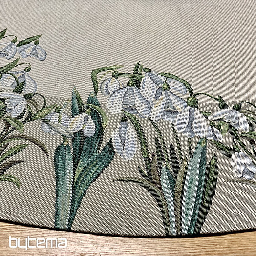 Gobelínový ubrus kulatý SNĚŽENKY