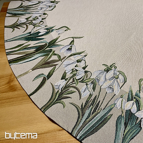 Gobelínový ubrus kulatý SNĚŽENKY