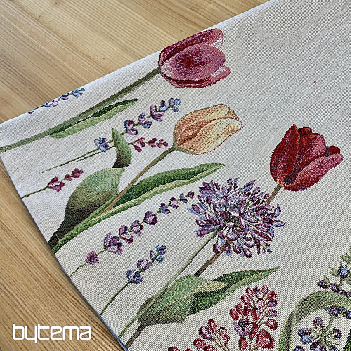 Gobelínový ubrus kulatý TULIPÁNY JARO III