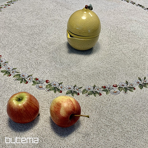 Gobelínový ubrus kulatý KOHOUT U PLOTU