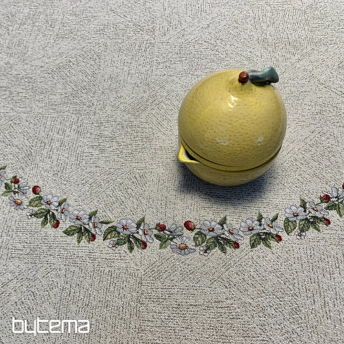 Gobelínový ubrus kulatý KOHOUT U PLOTU