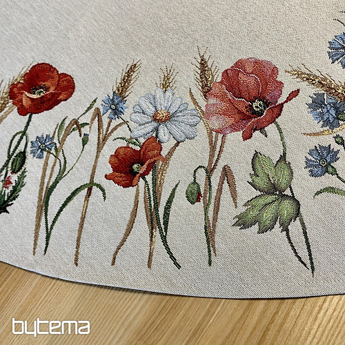 Gobelínový ubrus kulatý POLNÍ KVĚTY