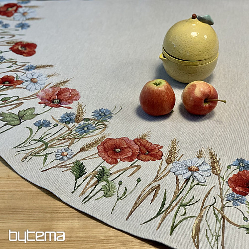 Gobelínový ubrus kulatý POLNÍ KVĚTY