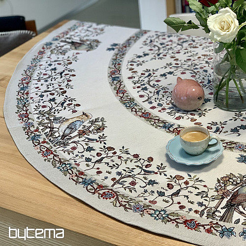 Gobelínový ubrus kulatý PTÁČCI