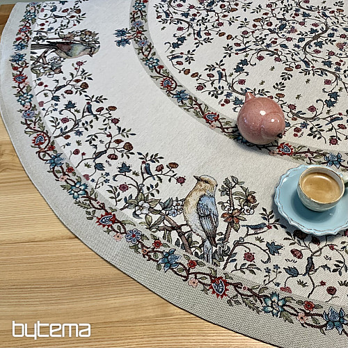 Gobelínový ubrus kulatý PTÁČCI