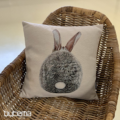 Gobelínový povlak na polštář ZAJÍC HOPSÁLEK II