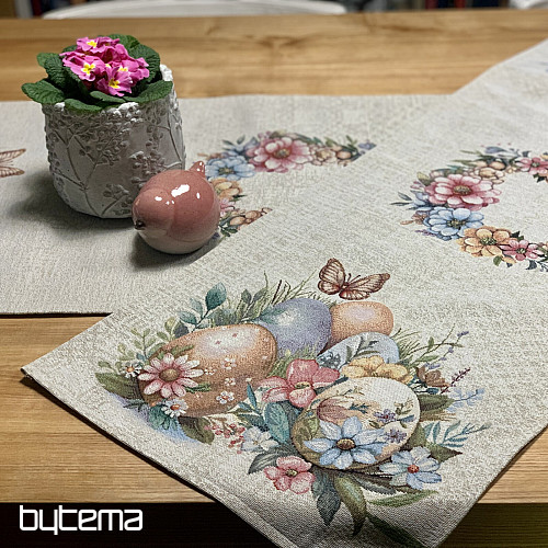 Velikonoční ubrus a šál VEJCE V TRÁVĚ