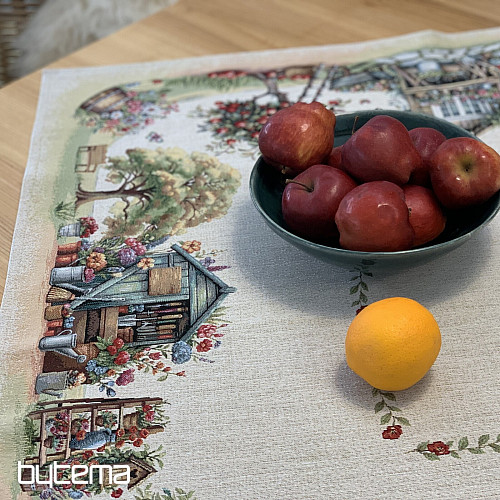 Gobelínový ubrus a šál ZAHRADNÍ DOMEČEK