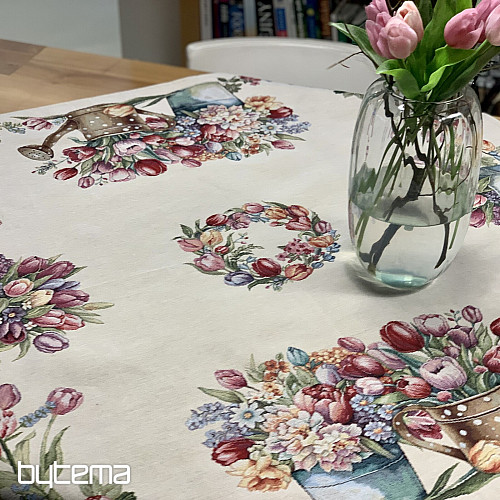 Gobelínový ubrus a šál JARNÍ KYTICE