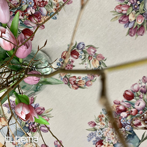 Gobelínový ubrus a šál JARNÍ KYTICE