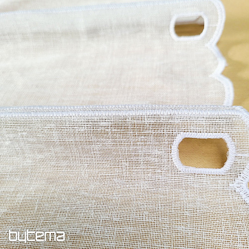 Vitrážová záclona SRDÍČKO BÍLÉ