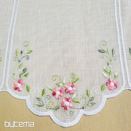 Vitrážová záclona KVĚTY RŮŽOVÉ