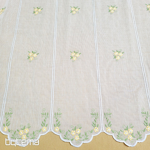 Vitrážová záclona KVĚTY ŽLUTÉ