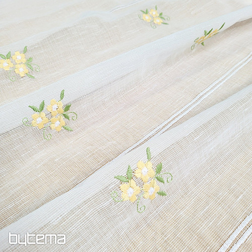 Vitrážová záclona KVĚTY ŽLUTÉ