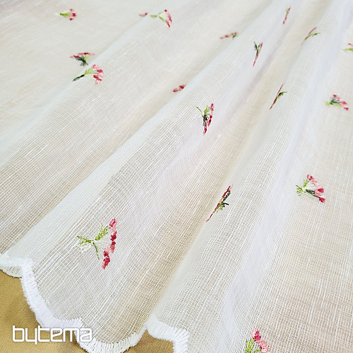 Vitrážová záclona TULIPÁNY MINI