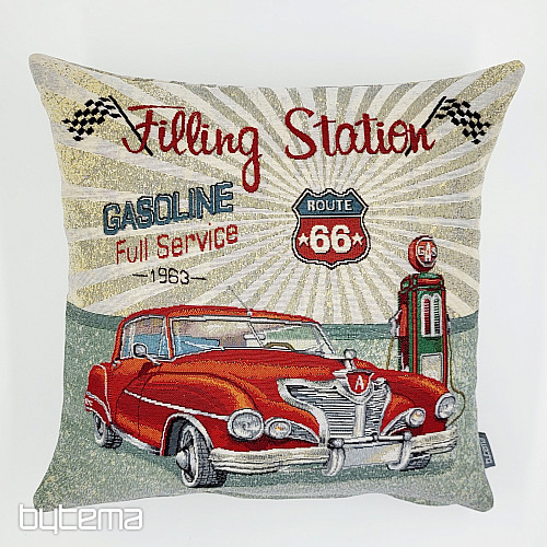 Gobelínový povlak na polštář FILLING STATION ROUTE 66