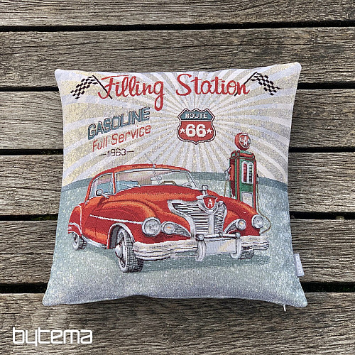 Gobelínový povlak na polštář FILLING STATION ROUTE 66