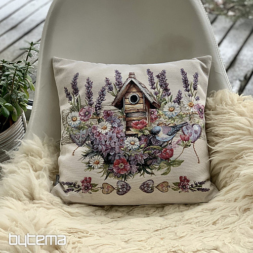 Gobelínový povlak na polštář PTAČÍ BUDKA