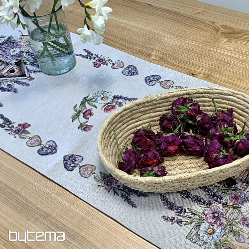 Gobelínový ubrus a šál PTAČÍ BUDKA