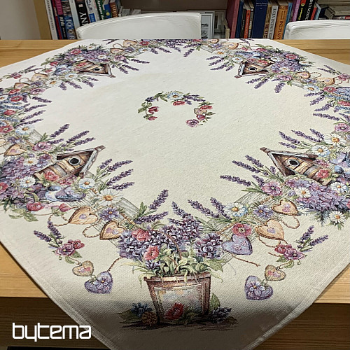 Gobelínový ubrus a šál PTAČÍ BUDKA