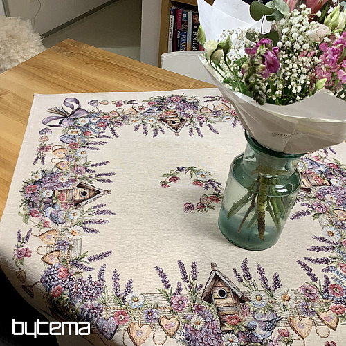 Gobelínový ubrus a šál PTAČÍ BUDKA