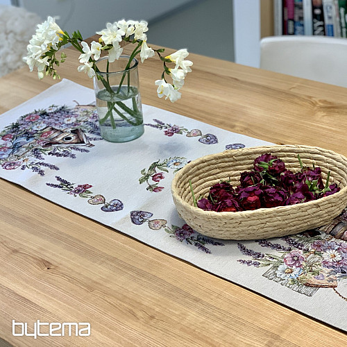 Gobelínový ubrus a šál PTAČÍ BUDKA