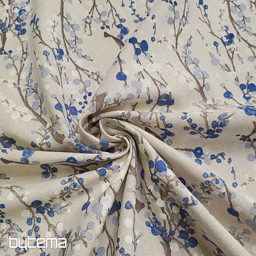 Dekorační látka STROM BUBBLES MODRÝ