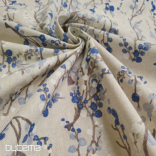 Dekorační látka STROM BUBBLES MODRÝ