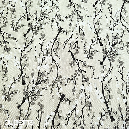 Dekorační látka STROM BUBBLES ŠEDÝ