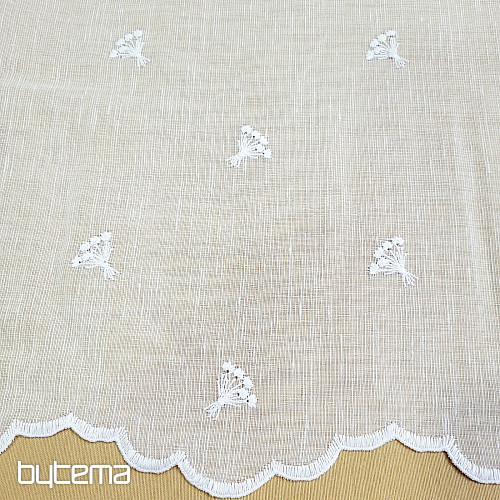 Vitrážová záclona TULIPÁNY MINI BÍLÉ