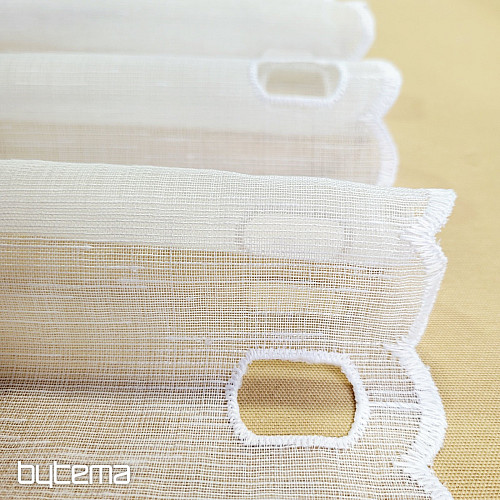 Vitrážová záclona TULIPÁNY MINI BÍLÉ