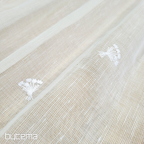 Vitrážová záclona TULIPÁNY MINI BÍLÉ