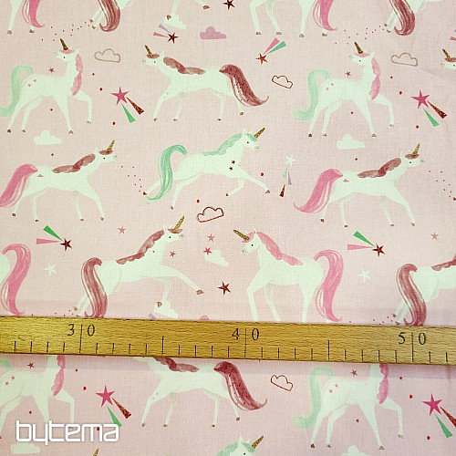 Bavlněná látka JEDNOROŽCI BAREVNÍ