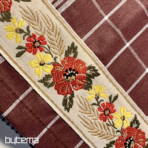 Utěrky od BABIČKY HNĚDÁ S KVĚTY