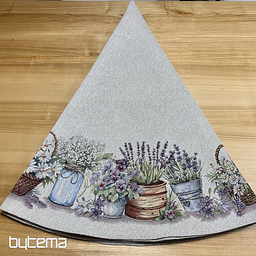 Gobelínový ubrus kulatý KRÁSA V KOŠÍKU