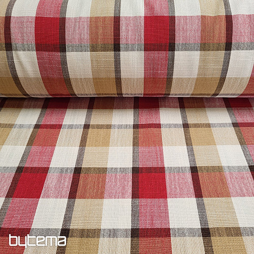 Dekorační látka ATILA ČERVENÁ