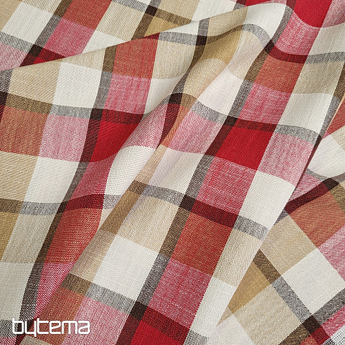 Dekorační látka ATILA ČERVENÁ