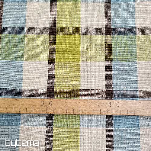 Dekorační látka ATILA MODRO ZELENÁ