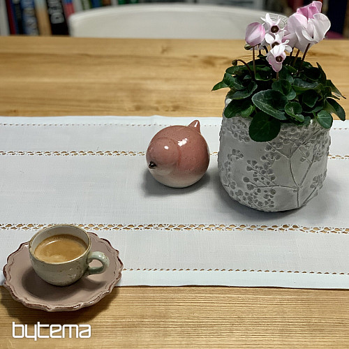 Ubrus a šál BÍLÁ AŽURA