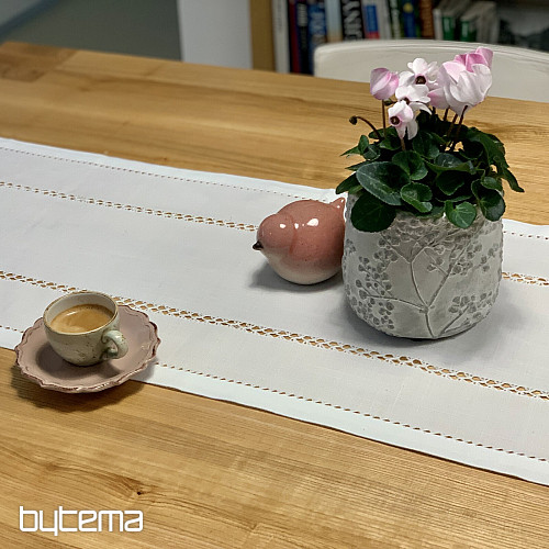 Ubrus a šál BÍLÁ AŽURA