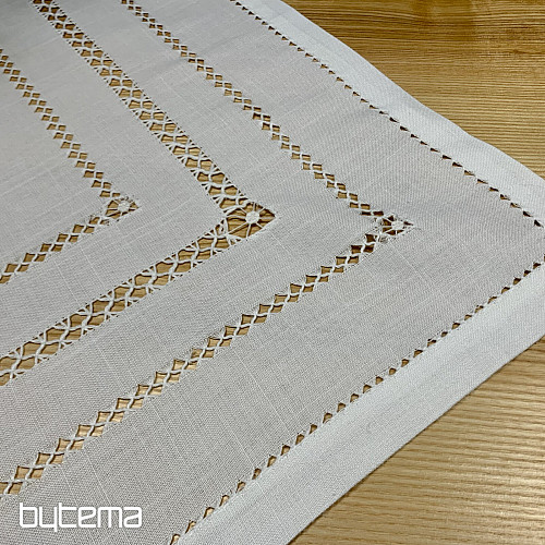 Ubrus a šál BÍLÁ AŽURA