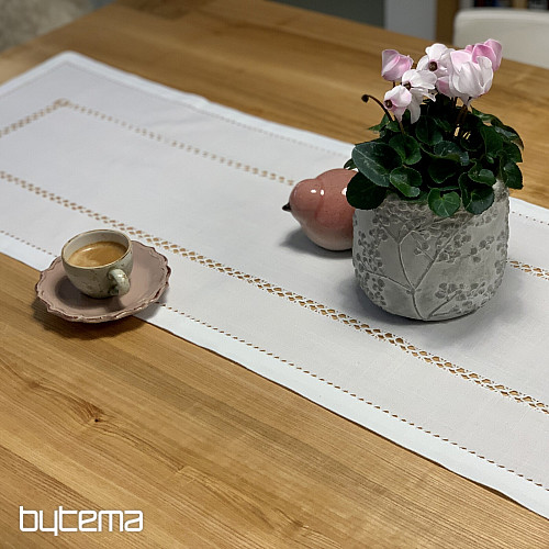 Ubrus a šál BÍLÁ AŽURA