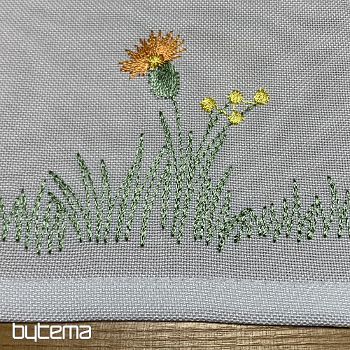 Vyšívaný ubrus a šál Louka a včely