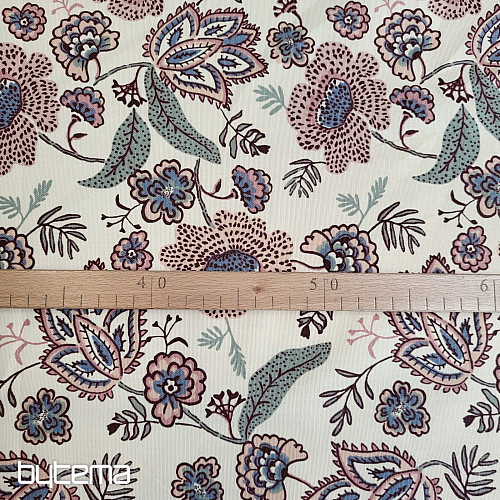 Bavlněná látka KVĚTY BOHO