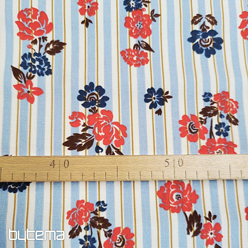 Bavlněná látka MODRÝ PRUH RIMCHA