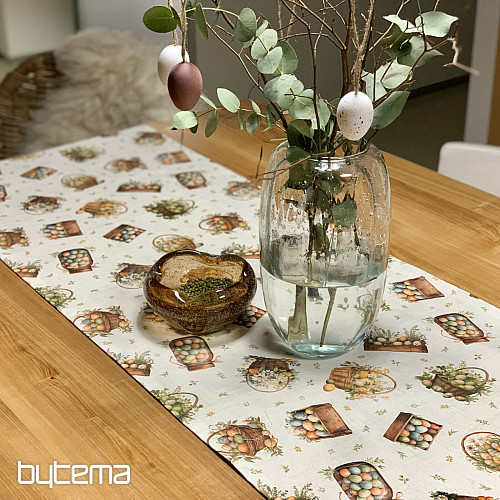 Velikonoční ubrus a šál BAREVNÁ VAJÍČKA